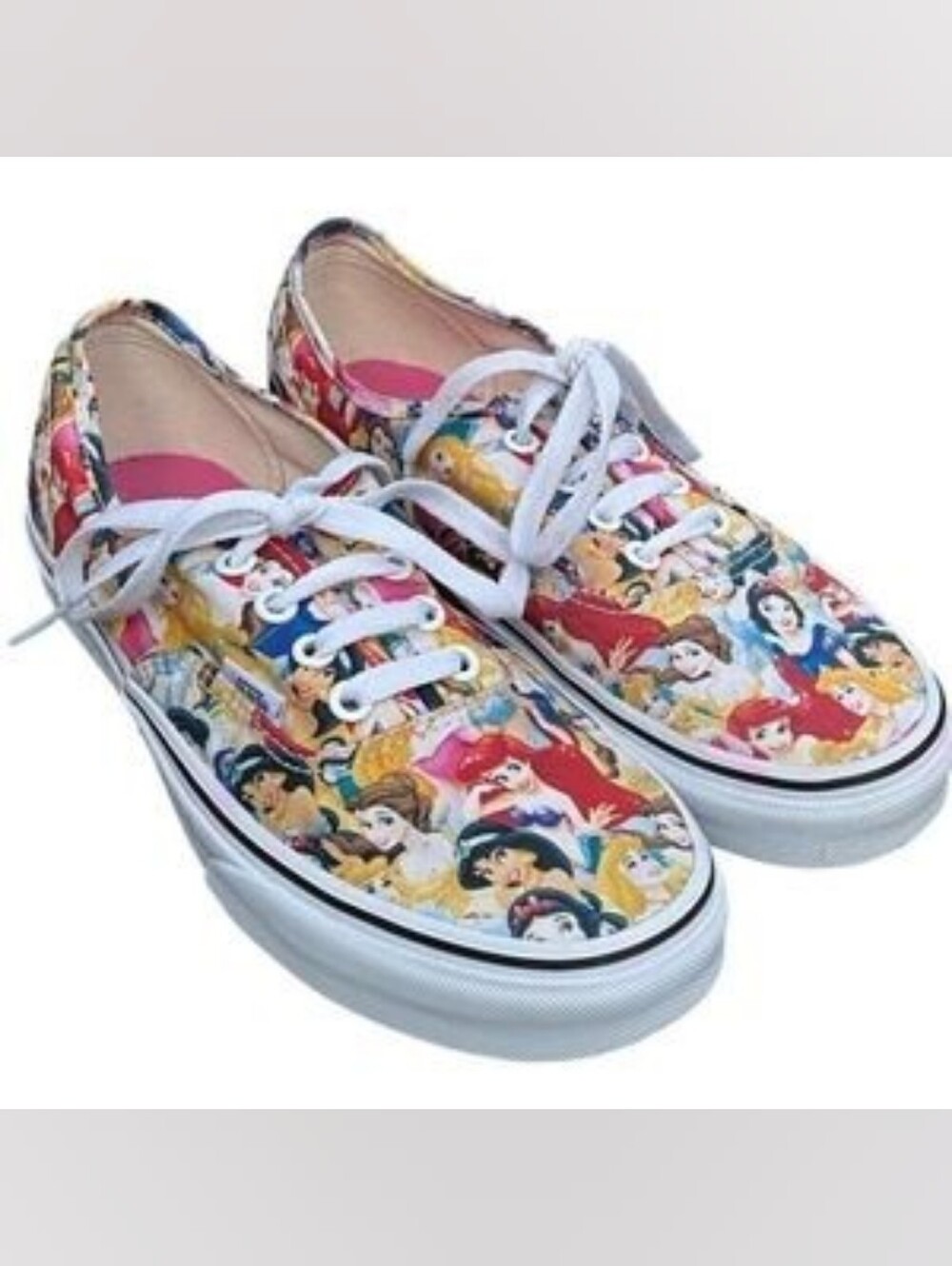 Vans X Disney Womens Princess Graphic Canvas Sneakers with White Laces